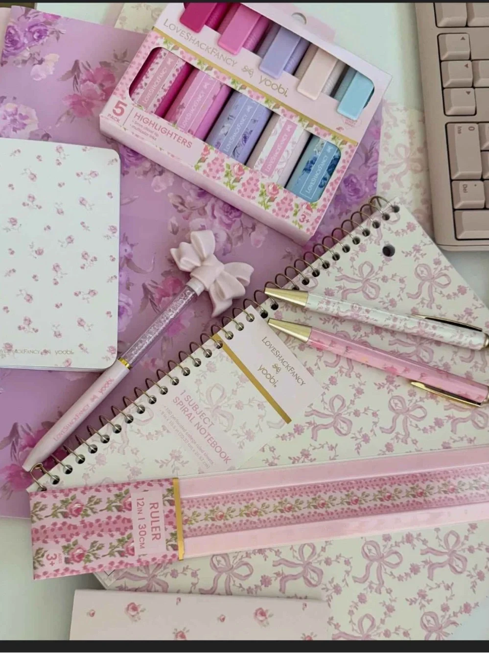 Love Shack Fancy 1 Subject Spiral Notebook coquette bows